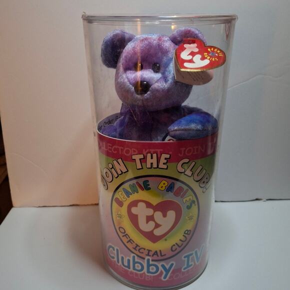 Vintage TY Beanie Baby Clubby IV (2001) Retired Collectible Plush Tags & Case - Picture 1 of 7